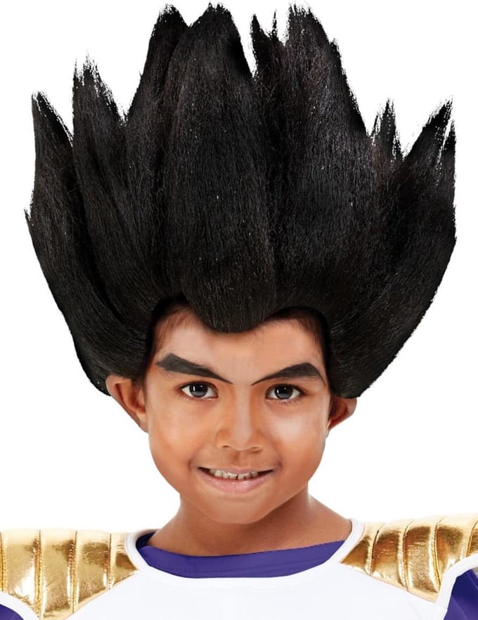 FUNIDELIA Vegeta pruik- Dragon Ball voor jongens - Zwart