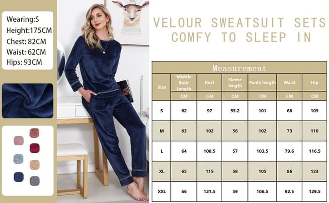 Dames pyjama set van flanel - tweedelige nachtkleding