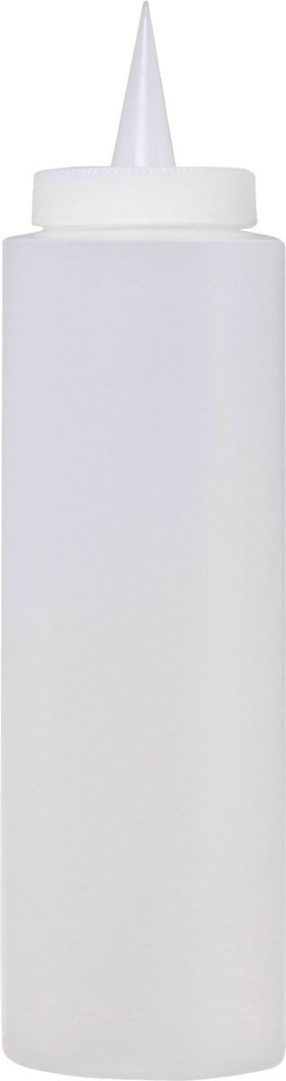 Doseerfles/knijpfles met schenktuit - transparant - kunststof - 400 ml/40 cl/0,4 liter