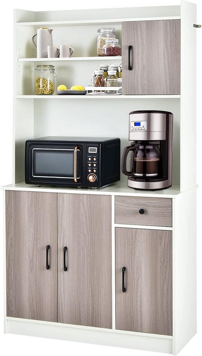 Keukenkast - Buffetkast – Organizer - Opbergkast - Kasten- Dressoir - Hout - Wit