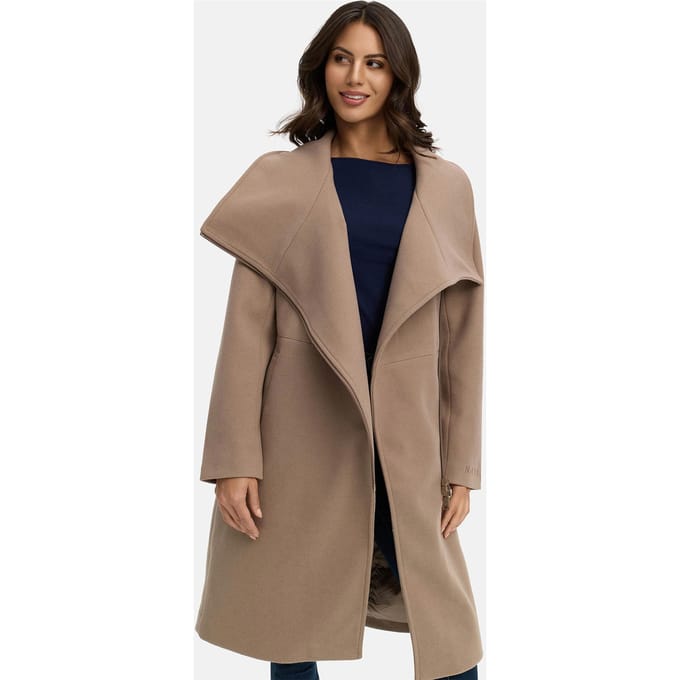 Navahoo Samtrose dames overgangsmantel met opstaande kraag – elegant & modern
