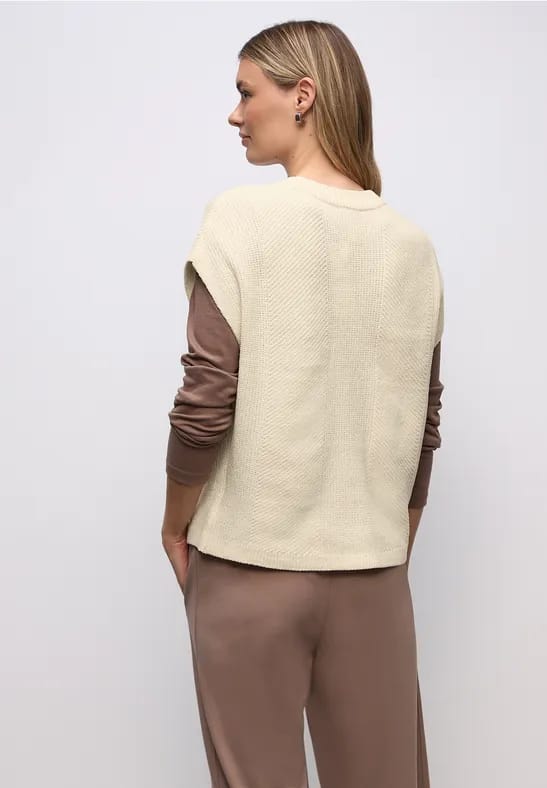 Mouwloze chenille trui