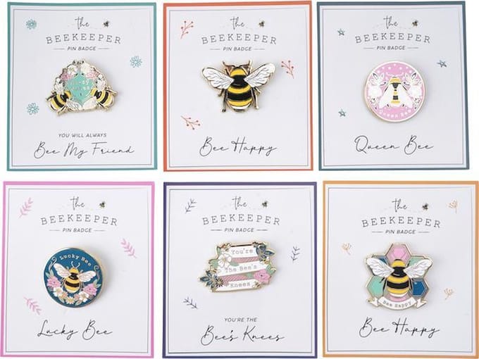 CGB Giftware BEEKEEPER PIN BADGES SET OF 6