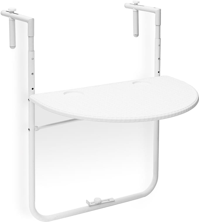 balkontafel hangend - inklapbaar - verstelbaar 3 hoogtes - 60 x 40 cm - wit
