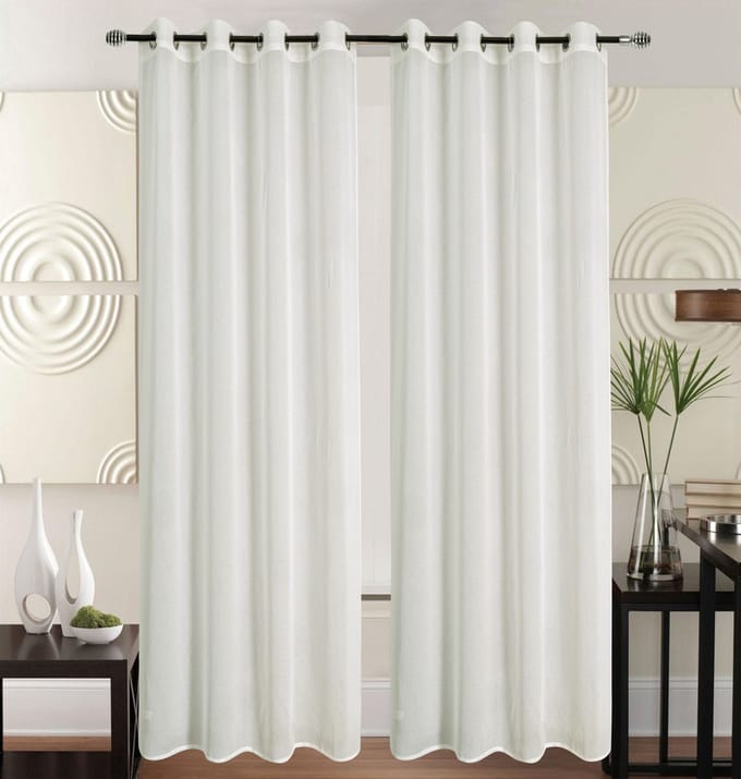 Kant en Klaar Vitrage Gordijn  - Met Ringen - 140x240 cm - Wit