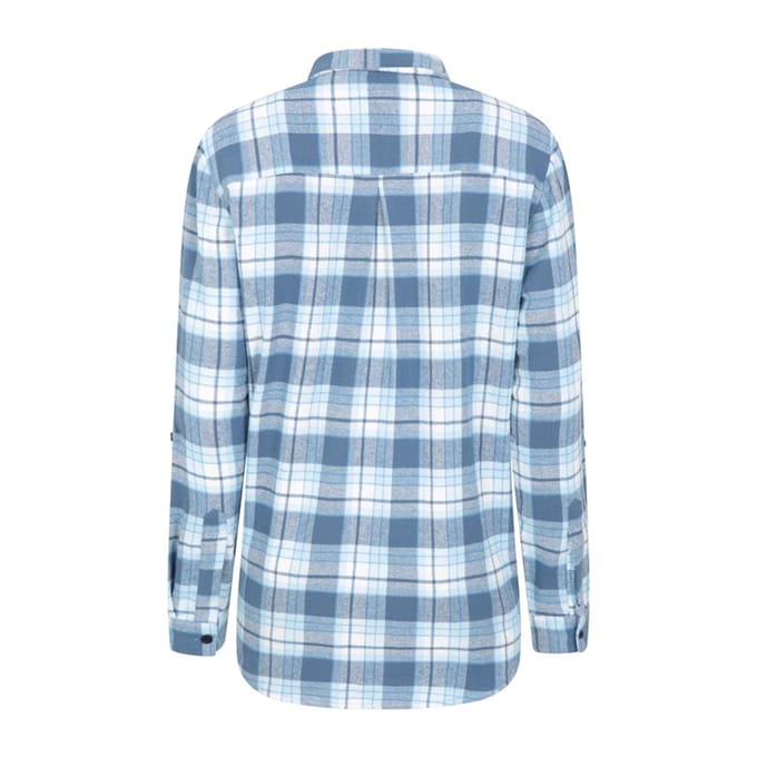 Mountain Warehouse Dames/Dames Balsem Geborsteld Flanellen Longline Shirt (Blauw)