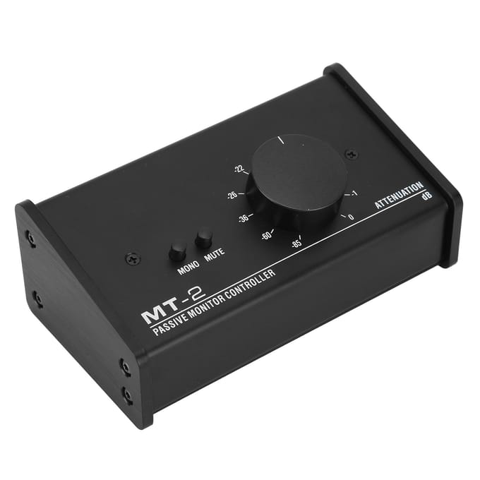 Passieve Monitor Controller XLR en 3,5mm Interface Grote Volumeknop Mute Controle Passief Stereo black