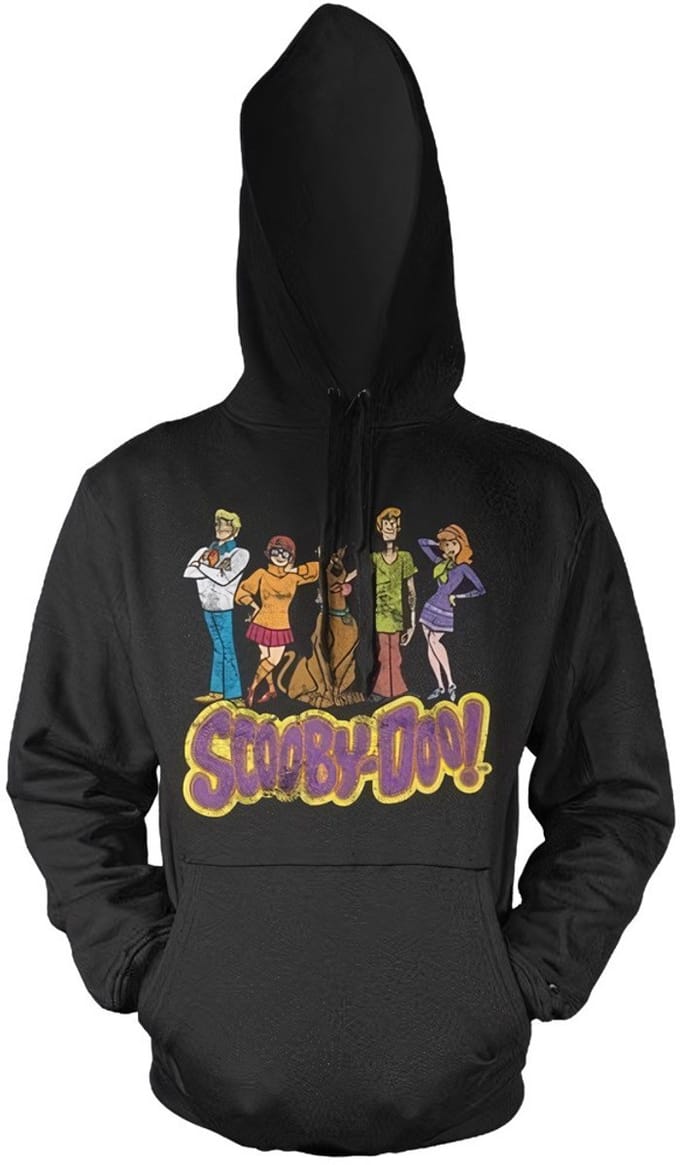 Team Scooby Doo -hoodie met verweerde look Zwart