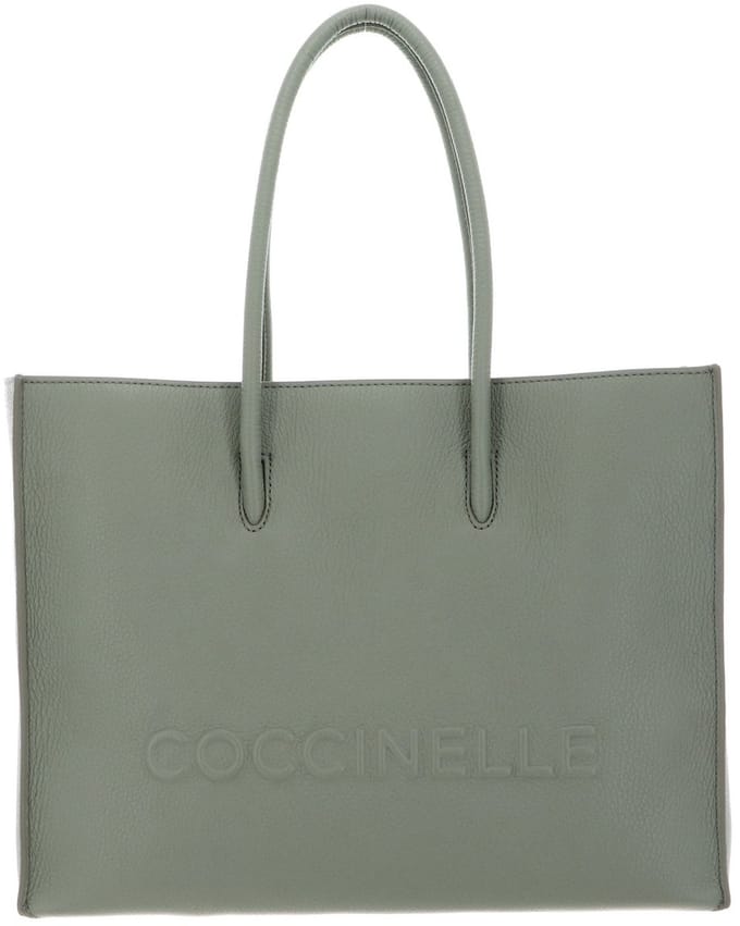 COCCINELLE Leren handtas Myrtha Maxi Log Handbag Grained Leather Greenery / Rosette Lichtgroen