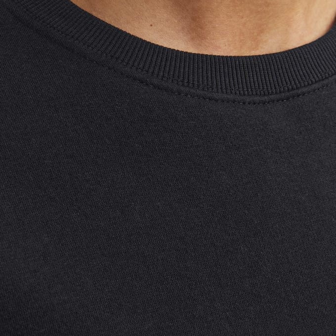 JACK & JONES Star basic sweat crew neck regular fit - heren sweatshirt katoenmengsel met O-hals - zwart