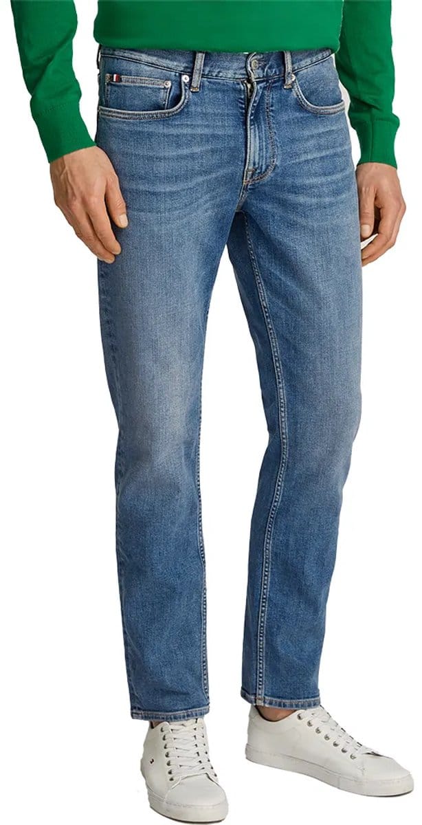 Tommy Hilfiger Denton straight fit 5-p jeans lichtblauw katoen zonder omslag