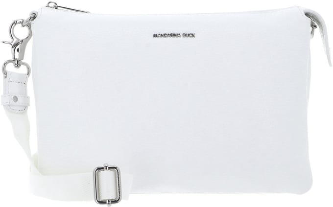 MANDARINA DUCK Leren schoudertas Mellow Leather Crossover Bag Blanc wit