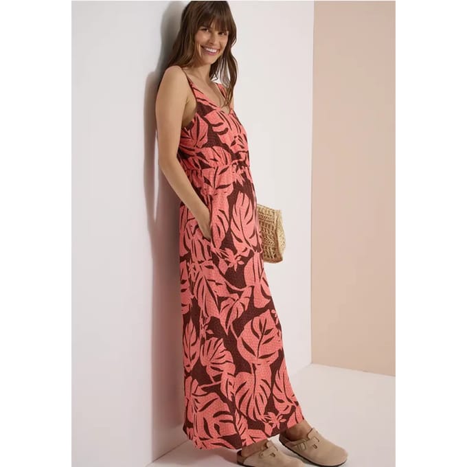 Maxi-jurk met V-hals en print