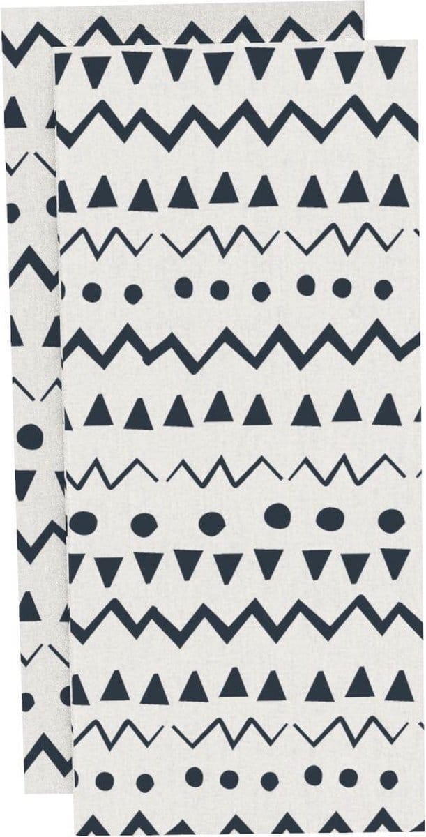 Bee's Wax - Eco Friendly Vaatdoek Set van 2 Stuks Ethno - Bamboe - Wit -