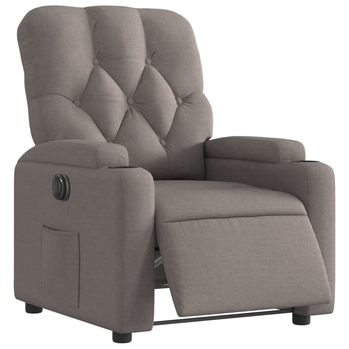 vidaXL - Fauteuil - verstelbaar - elektrisch - stof - taupe