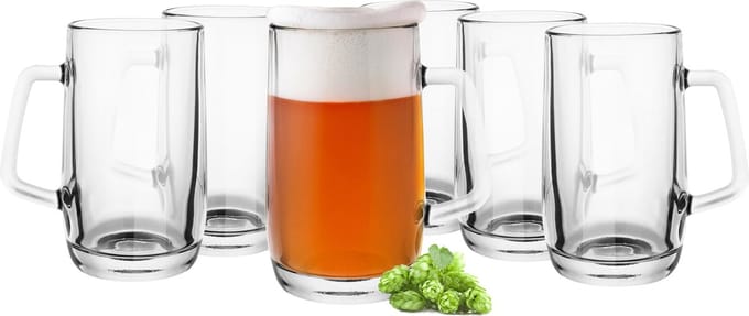 Glasmark Bierglazen - Bierpullen - transparant glas - 6x stuks - 500 ml - Oktoberfest