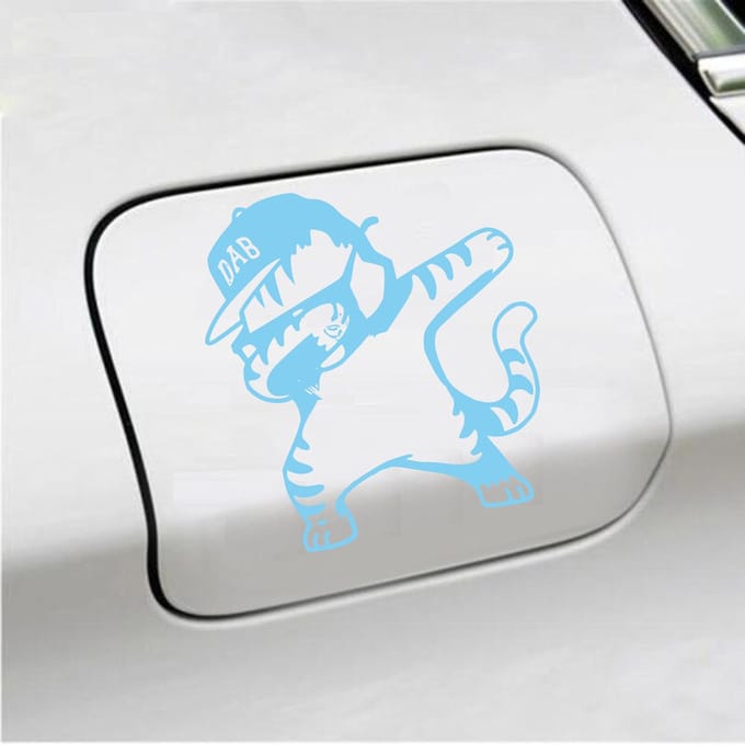 Bumpersticker - Dab - 15 X 14 - Licht Blauw