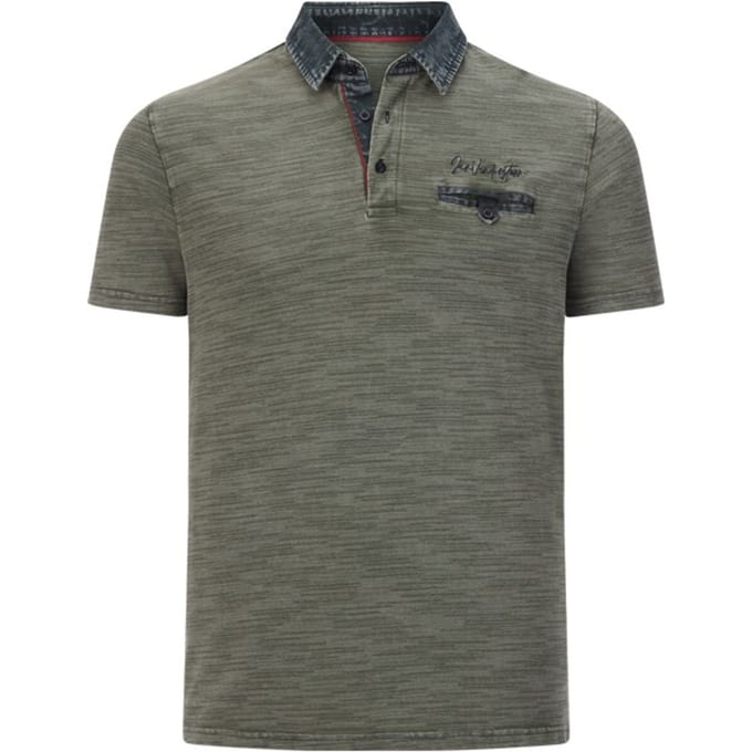 Jan Vanderstorm herren Poloshirt - 80/82 - olijf - Plus Size