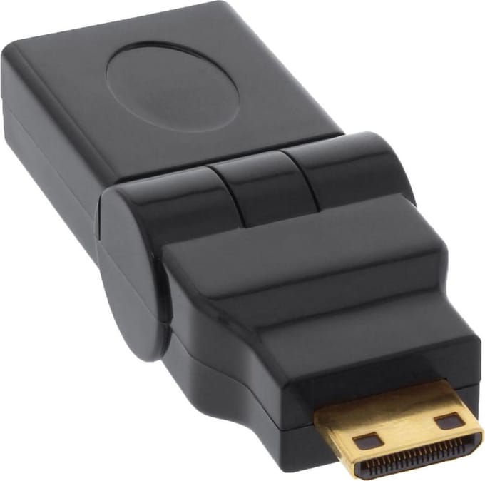 Mini HDMI - HDMI adapter - 180° draaibaar (boven/beneden) - versie 1.4 (4K 30Hz)