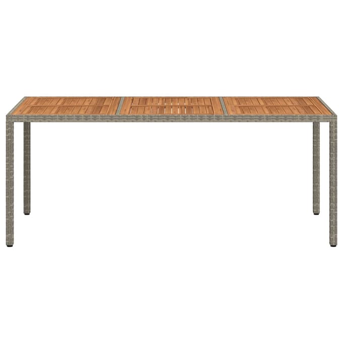 vidaXL - Tuintafel - 190x90x75 - cm - poly - rattan - en - acaciahout - grijs
