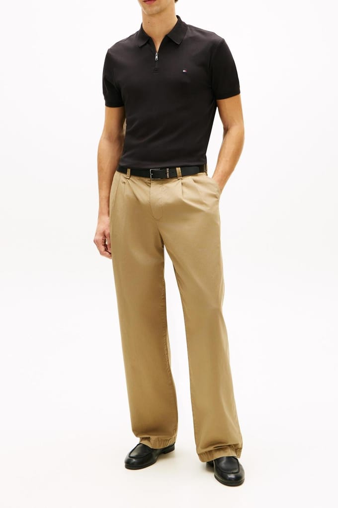 Tommy Hilfiger Interlock Zip Regular Polo Black Größe: L | Poloshirts Outlet | Herren | Schwarz