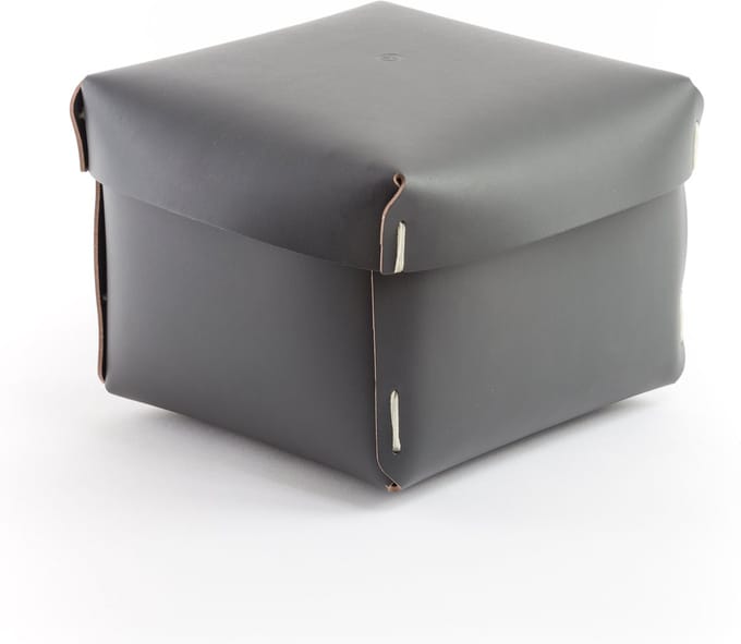 Vacavaliente - Ruca Opbergbox L - Gerecycled Leer - Grijs