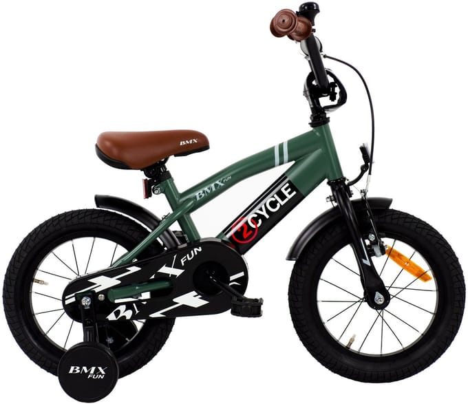 2Cycle BMX Fun kinderfiets 14 inch (3 tot 5 jaar) voor jongens groen