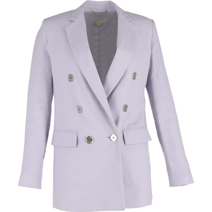 Michael Kors Dubbelknop Blazer in Paarse Linnen