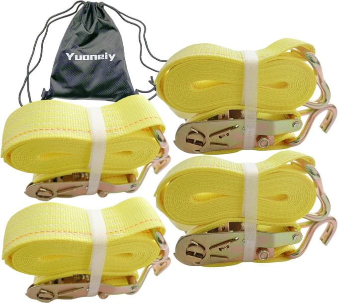 Heavy Duty Cargo Tie-Downs 4PK - Ratelriemen voor Motorfietsen, ATV's, UTV's en Trailers