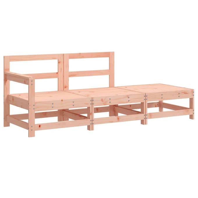 vidaXL - 3-delige - Loungeset - met - kussens - massief - douglashout