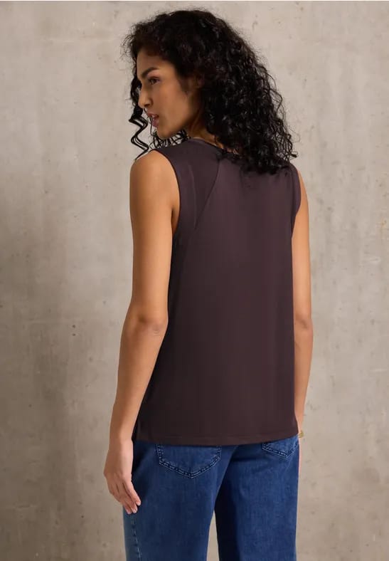 Jersey top met chiffon