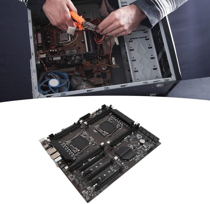 Allecto - X99 Moederbord - PC Gaming - 8 X DDR3 - 4 X USB 3.0 - Geschikt voor E5 2673V3 - Gaming Server Moederbord