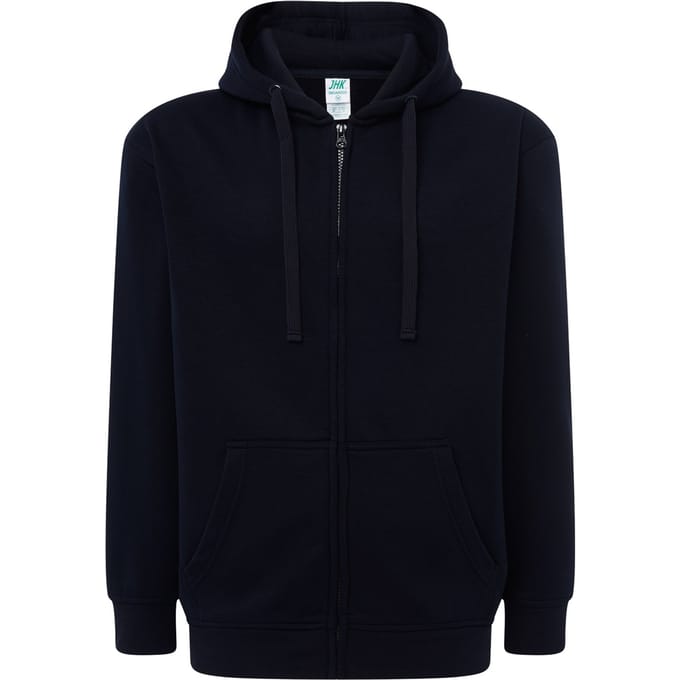 JHK Unisex effen capuchon met rits voor volwassenen (Marine)