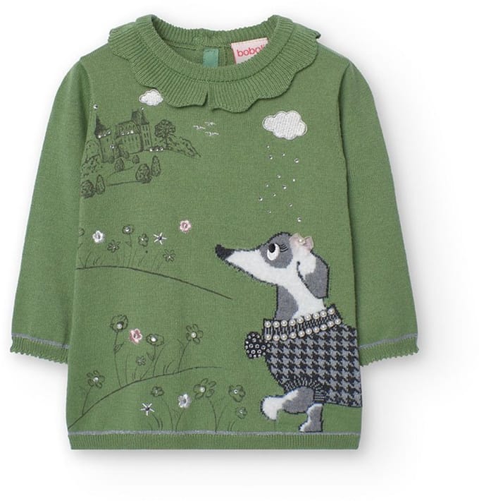 Boboli Knitwear Lang Mouw Jurk Groen 3 Years Meisje