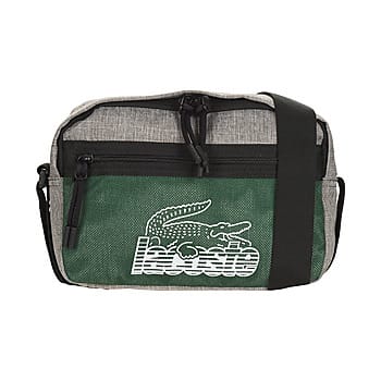 LACOSTE schoudertas Neocroc Reporter Bag Gris Chine Vert 132 Noir grijs