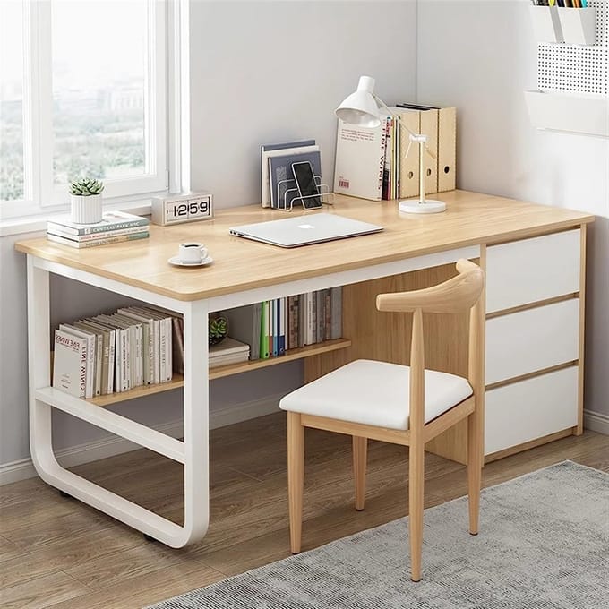 Verstelbaar Modern Bureau met 3 - 120x48x75 cm - Novihome