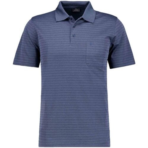 Ragman Polo Duo Fine Line Soft Knit Easy Care Azure / male