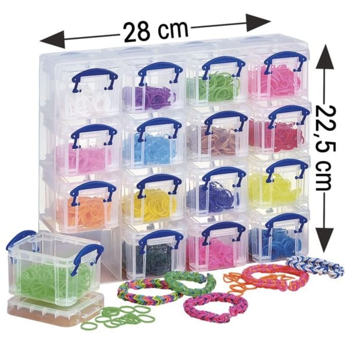 Opbergbox Really Useful 16x 0.14 liter 280x224x65mm transparant wit