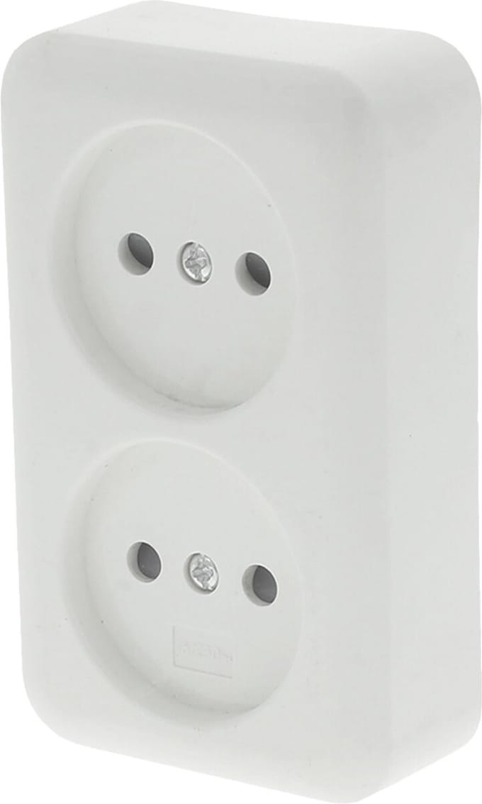 Q-LINK - Wandcontactdoos - Opbouw - Dubbel Stopcontact - Kinderbeveiliging - Polarwit