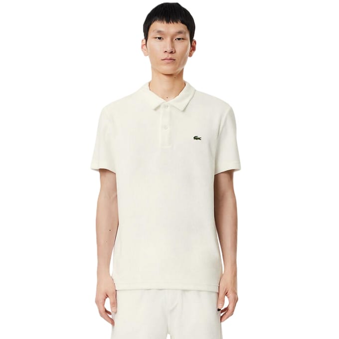 Lacoste Heren Geborduurd Logo Poloshirt (Wit)