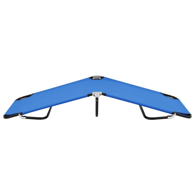 vidaXL - Ligbed - inklapbaar - staal - blauw
