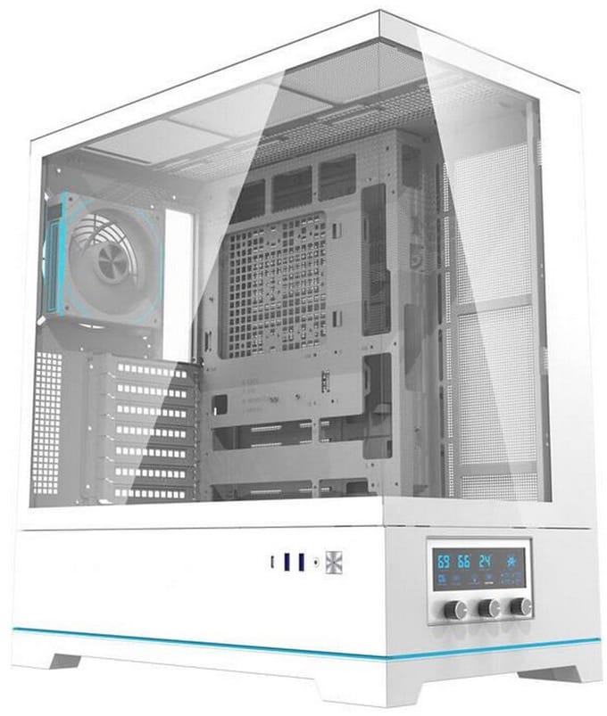 Darkflash DY451 PRO computer case with fan (white) - Case - Miditower - Wit