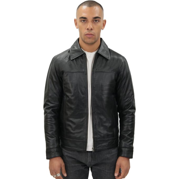 Heren lederen Harrington jas-Shanghai