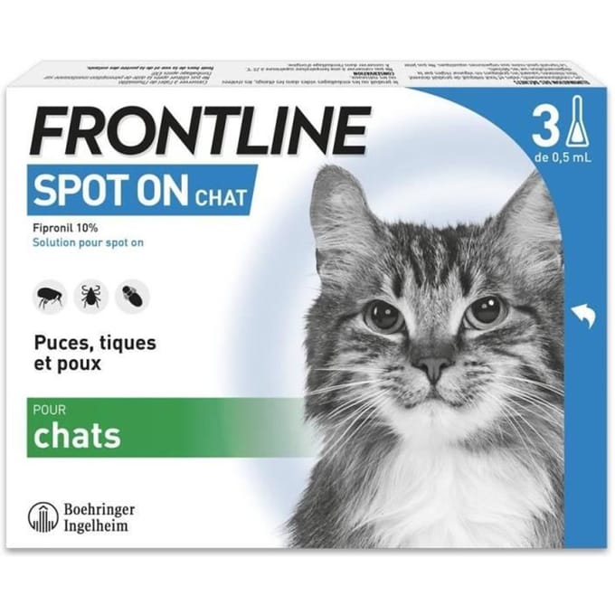 Frontline Spot On kat - Vlooien- en tekenmiddel voor katten - 3 pipetten