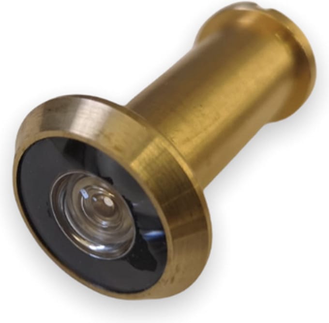 LB-TOOLS Deurspion gepolijst messing | Ø 14 mm | Kijkhoek 200° | kijkoog / kijkgat deur