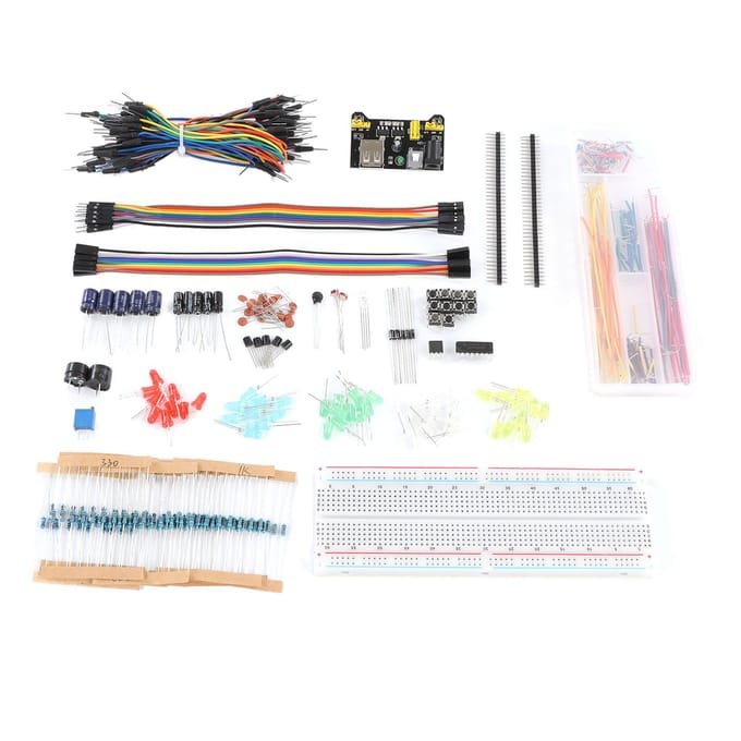 Kit électronique de démarrage, assortiment amusant, composants de développement avec plaque d'expérimentation 830 trous pour R3