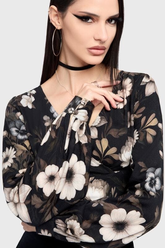 Killstar - Gothic Blouse - Celestial Summer - Stellar Hour Long Sleeve Blouse - M - voor Vrouwen - zwart