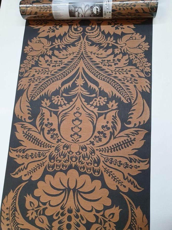 rasch - vliesbehang - zwart met bruin