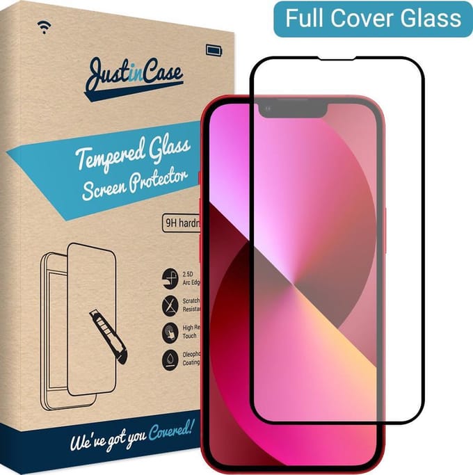 Just in Case screenprotector geschikt voor iPhone 13 / 13 Pro - Screenprotector Full Cover Gehard Glas