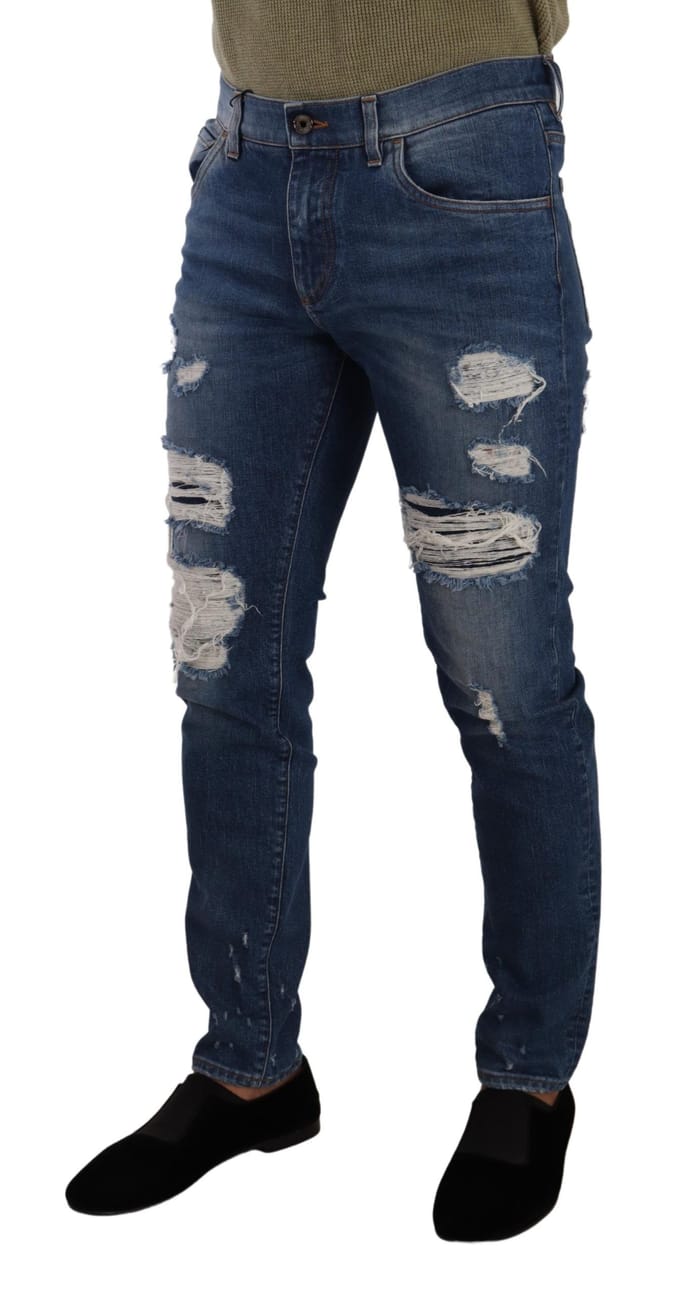 Slim Fit Gescheurde Jeans
